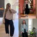 Xiaoxuemeng Womens Baggy Wide Leg Pants Casual Elastic Waisted Palazzo Harem Pants with Pockets, Size XL