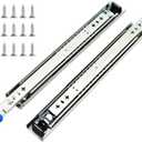 1 Pair 40 Inch 260 Lb Capacity Heavy Duty Locking Drawer Slides with Screws,Side Mount Full Extension 3 Fold Ball Bearing Stainless Steel Drawer Rails,Hardware Drawer Runners Tracks