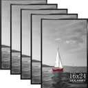 VIOLABBEY 16x24 Poster Frame Set of 5, 16x24 Frame Black for Wall Mounting Vertically or Horizontally, Gallery Wall Picture Frame