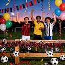 2026 World Soccer Party Decorations Soccer Tinsel Garland 50ft | Great for Watch Parties, Stadium Tailgates, Soccer Birthday Party, Home Bars. Football Themed Decoration for Soccer Fans
