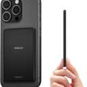 Kuulaa Power Bank Ultra Slim, 0.28 in MagSafe PowerBank 5000 mAh, PD20W Small Power Bank, Magnetic Wireless External Mobile Phone Batteries for iPhone 16 Pro/15/14/13/12 Series (Black)