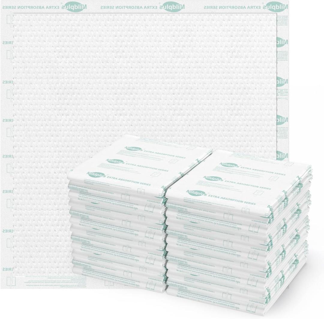 Heavy Duty Underpads 40"X40" Super Sized Chucks Pads 180 Grams Disposable Bed Pads with Strength Cloth Backing Extra Absorption Pads for Incontinence (100X100CM, 5 Count) (40"X 40")