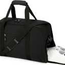 Searock 45L Gym Bag for Men & Women with Shoe Compartment, 21 Large Duffle Bag for Travel, Sports, Fitness & Workout, Black