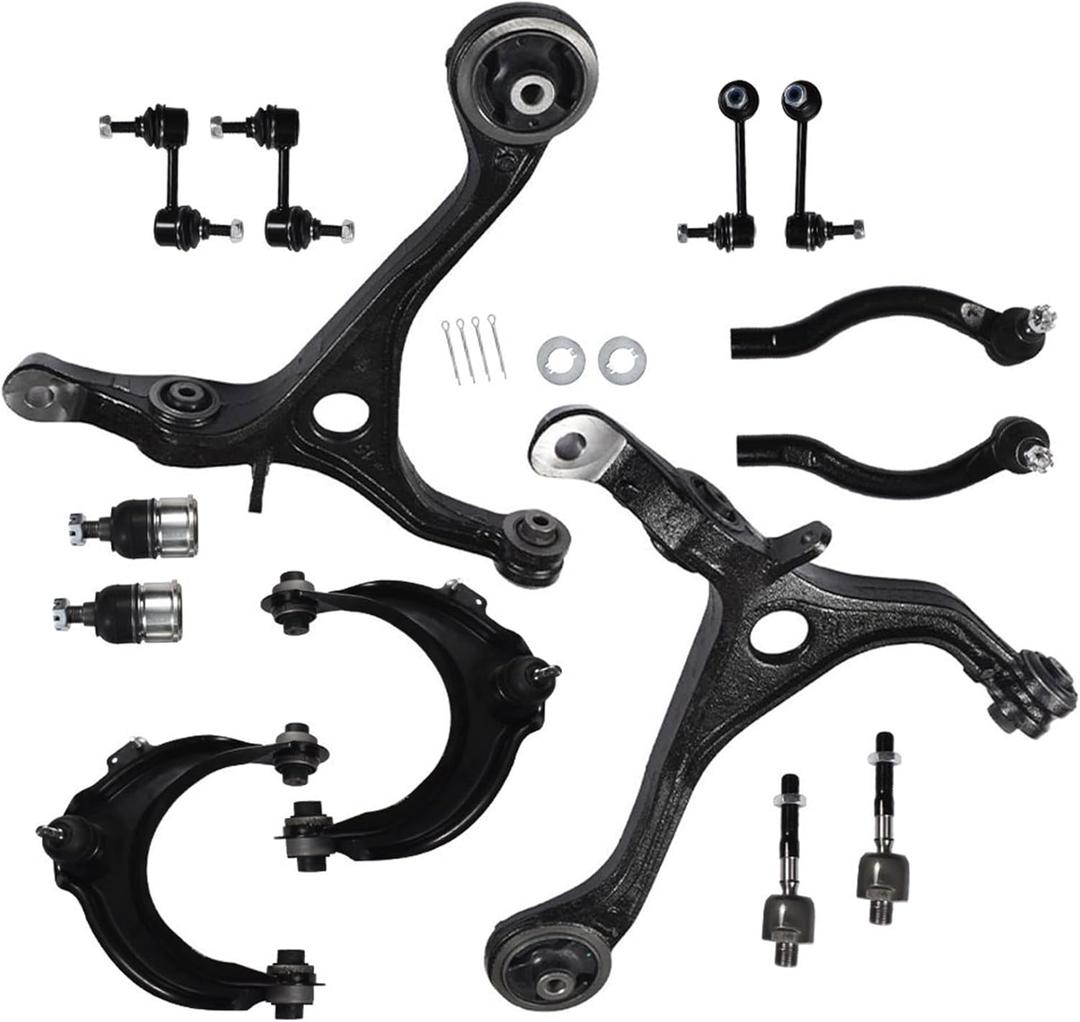 labwork 14Pc Steering Suspension Kit Front Upper & Lower Control Arms Ball Joint Assembly Driver & Passenger Tie Rod End Sway Bar Link Kit Replacement for Honda Accord 2.4L 3.0L Acura TSX