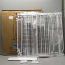 57.5-62" Extra Wide Baby Gate for Doorways,30" Tall Double Lock Mechanism Metal Dog Gate Pressure MountAutomatic Closing Child Safety Gate,White