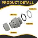 Conduit Connectors, 1-1/2 Inch Liquid Tight Connector NPT Non-Metallic for PVC Electrical Flexible Conduit Fittings, 180 Degree Straight, UL Listed for Home Outdoor Tubes Tools, Grey (5-Pack)