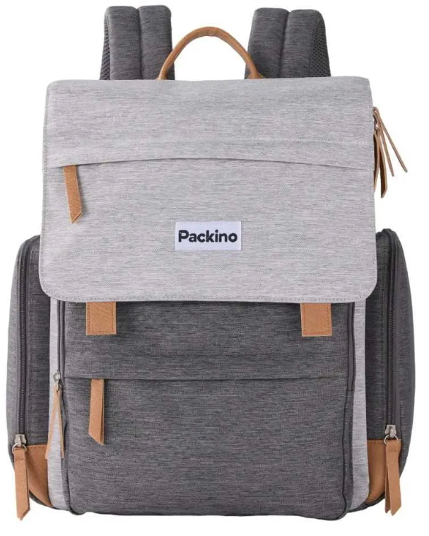 Packino Diaper Bag Backpack Large Multifunction Travel Baby Bag for Mom Dad Cream White