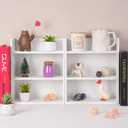 3-Tier Trinket Shelf, 10" x 12" Small Display Shelf for Wall or Countertop, Wooden Knick-Knack Shelves for Collectibles, Perfume & Crystal Storage, White