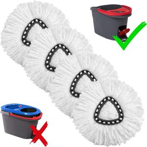 4-Pack Mop Replacement Heads for Ocedar Mop Replace Head EasyWrin Spin Mop Heads Replacements, Easy Cleaning Mop Head Replacement