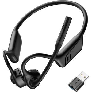 Smof Open-Ear Bluetooth Headset with Noise-Canceling Microphone, USB Dongle, Lightweight Design, Bluetooth 5.1, Mute Button for Office, Business, and Gaming (Not Compatible with Microsoft Teams)