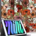 Uppuppy for Apple iPad Mini 5/4/3/2/1 Case, for iPad Mini 5th/4th/3rd/2nd/1st Generation Case Kids Cute Kawaii Folio Women Teen Girls Girly Mushroom Flower Design Cover for iPad Mini 7.9 Inch Case