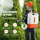 VEVOR 4 Gallon Battery Powered Backpack Sprayer with Wheeled Cart, Adjustable 0-94 PSI, 13FT Hose, 6 Nozzles, 2 Wands Included, Wide Mouth Lid for Weeding, Cleaning, Long Spray Time Without Fatigue