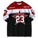 SHENHE Men's Jersey Shirts Number Graphic Short Sleeve Crew Neck Tees Casual Sports Streetwear Multicolor Large (L)