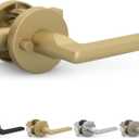 Mega Handles Ralph Privacy Door Handle - 1 Pack Interior Reversible Gold Door Handle, Heavy Duty Bed & Bath Door Handles with Privacy Door Lock, Fits All Standard Doors - Satin Brass