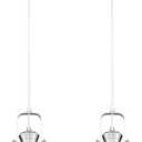 Audickic 2 Pack Pendant Lights Kitchen Island, Farmhouse Hanging Lights Fixtures with Metal Shade, Rustic Kitchen Pendant Lighting Over Island for Dining Room, Brushed Nickel, AD-2151-1P2-SN