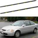 Door Window Weather Molding Trims, Weatherstrip Window Belt Molding Driver and Passenger Side Compatible with Honda Vehicle Civic Coupe 1996-2000 Replace# 72410-S03-003 72450-S03-003