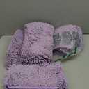 Bathroom Rugs Sets 3 Piece Non Slip,Bath Rugs with PVC Backing Bath Carpet,Bathroom Rug Washable,Absorbent,Plush Carpet Mats,Bath Mats for Bedroom, Kitchen,Tub,Home Decor (Lavender) (16x24"+20x20"U shape+20x32")