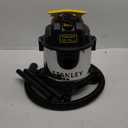 STANLEY 4 Gallon Wet Dry Vacuum, 4 Peak HP Stainless Steel 3 in 1 Shop Vacuum Blower with Powerful Suction, Vacuum for Job Site, Garage, Basement, Workshop, Top Handle, Portable Wet Dry Vac SL18301-4B