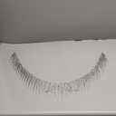 Rhinestone Fringe Rhinestone Fringe Belt Beaded Ribbon Diamond Tassel Chain for Jeans Clothing Accessories DIY Decoration (1 Yard, Silver)