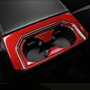 BETTERHUMZ Cup Holder Storage Box Frame Trim Compatible with Ford F150 Raptor 2015-2020 Carbon Fiber Center Console Cover Decor Sticker Interior Accessories (Red)