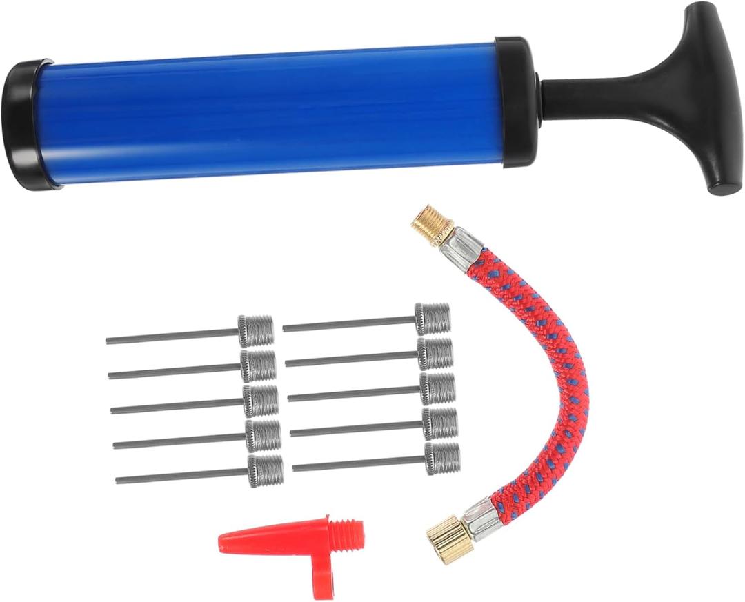 Portable Ball Pump Stickers Basketball Inflator Daily Use Inflation Kit Portable Basketball Inflation (Blue)