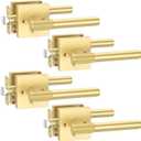 Asidrama 4 Pack Privacy Gold Door Handles, Door Lever with Door Knobs Indoor for Bedroom or Bathroom, Heavy Duty Brushed Gold Door Handles Interior with Locks for Left Right Sided Doors