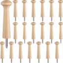 20 Pieces Wooden Shaker Peg Screw-on Pegs 2.9 Inch Long Unfinished Wood Shaker Racks for Hanging Clothes Hats Towel and More DIY Paint Color (Wood Color)
