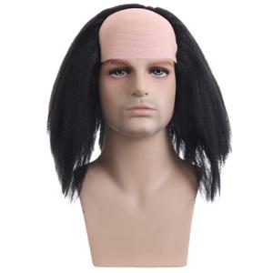 BERON Bald Head Wigs for Halloween Cosplay Costume (Black)