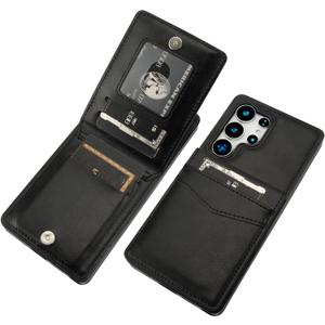 KIHUWEY for Samsung Galaxy S25 Ultra Case Wallet with Credit Card Holder, Flip Premium Leather Magnetic Clasp Kickstand Heavy Duty Protective Cover for Samsung Galaxy S25 Ultra 6.9" (Black)