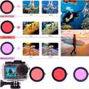 Waterproof Case for DJI Osmo Action 5 Pro/4/3 with 3 Pack Dive Filters, 196FT/60M Underwater Protective Housing Dive Kit, Professional Action Camera Dive Accessory