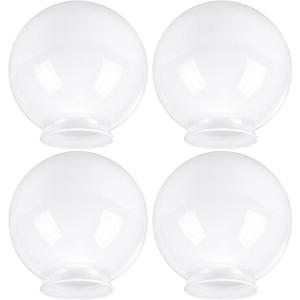 VIHOSE Set of 4 Globes for Light Fixtures 6 Inch Milky White Glass Ceiling Fan Bulb Light Covers Replacement Globe Lamp Shade 2.67 Inch Fitter Opening Fixture Replacement Globes Shades