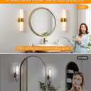 KSRYSZCQ Gold Wall Sconces Set of 2 Modern Indoor Dimmable Hardwired Wall Light with Acrylic Lampshade 18W Led Wall Lights for Bathroom Living Room Bedroom Hallway