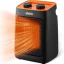 shinic Portable Space Heater with Thermostat, 1500W Small PTC Ceramic Office Heater for Indoor use, 2S Fast Heating, Overheat & Tip-Over Protection, ETL Listed for Home Pets (Orange)