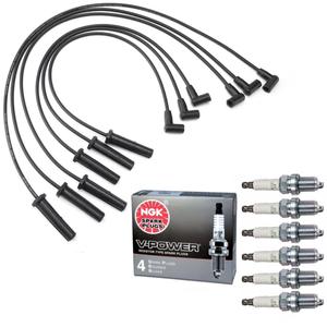 Ignition Wire Set 3144 & 6 NGK V-Power Spark Plug Compatible With Buick LeSabre Oldsmobile Intrigue Pontiac Lucerne Park Avenue Regal Impala Lumina Monte Carlo Bonneville 3.8 V6 1996-2008