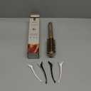 AIMIKE Round Hair Brush, 1 inch Barrel with Boar Bristles, Nano Thermal Ceramic & Ionic Tech, for Blow Drying, Styling, Curling and Shine + 4 Clips (Gold, Unisex, Fine Hair, Short Hair, Anti-Frizz)