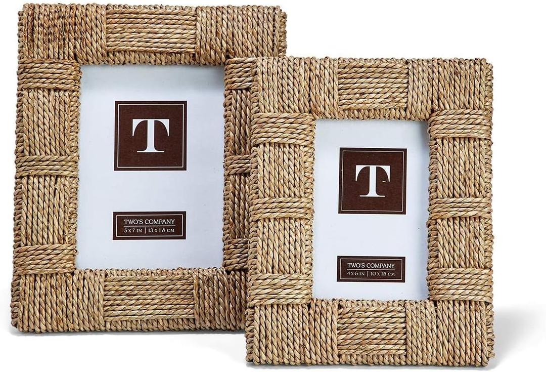 Two's Company Sea Grass Photo Frames Set of 2