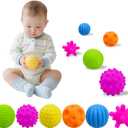 JoFAN 6 Pack Textured Sensory Balls Soft Montessori Toys for Baby Toddlers Christmas Stocking Stuffers Gifts