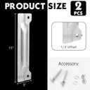 Landhoow 2 Pcs 3" x 11" Latch Guard Plate Cover Electroplated Carbon Steel Door Latch Cover Protector Door Security Strike Plate Against Forced Entry Easy to Install for Outswinging Doors