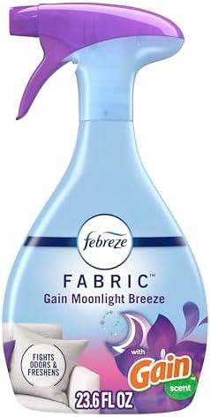 Febreze Fabric Spray, Air Freshener, Odor-Fighting Fabric Refresher, Couch and Linen Spray, Sneaker Balls Alternative, Multi-Use, Gain Moonlight Breeze Scent, 23.6 fl oz, 2 Pack
