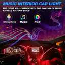 MICTUNING Car LED Interior Strip Light, 8 in 1 RGB Multicolor with 400 inches Fiber Optic Ambient Lighting Kits with Remote and APP Control, Car USB LED Strip Lights with Music Sync Mode