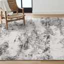 Asrug Abstract Area Rug 5x7 Feet - Modern Rug Non-Slip, Living Room Bedroom Kitchen Carpet, Machine Washable 5'x7', Easy Clean Soft Indoor Floor Decor for Office Bathroom,Brown/White