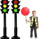 2Pcs 59Inch Jumbo PVC Stop Light Balloons Inflatable Traffic Light Balloons Race Car Party Decor Traffic Signal Stoplight Balloon Kit for Race Car Theme Birthday Party Baby Shower Back to School Decor