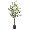 Artificial Fake Olive Tree 4FT Tall 1Pack Faux Silk Olive Tree for Home Living Room Office Decor Faux Artificial Plants Indoor Fake Potted Plants with Fruit & Free Moss