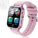 Luyiilo Kids Games Watch, with 26 Puzzle Games, Touch Screen, HD Camera, Alarm Clock, Toys for Ages 4-12 Years Old. Birthday Gift for Boys Girls (Pink)