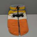 azuza Dog Jacket for Small Dogs Waterproof Dog Coat with Reflective Strips and Harness Built in Warm Fleece Dogs Winter Coat Windproof with Back Zipper, Orange L