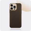 Magnetic Case for iPhone 16 Pro Max, Compatible with Magsafe, with Metal Frame Camera Protection, Ultra Thin Lightweight Comfortable Surface Grain Feel Case (Black-Gold, iPhone 16 Pro Max)