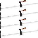 4-Pack 36 inch Bar Clamps, Long Wood Clamps Heavy Duty, Force 600 Lbs, Adjustable & Quick Release, 2.5 inch Throat Depth with Plastic Handle