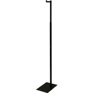 SSWBasics Adjustable Black Costumer Stand  Single Arm Clothes Rack - Retail Clothing and Garment Display Stand  Ideal For Showcasing Hanging Items In Thrift Shops, Boutiques and Retail Stores