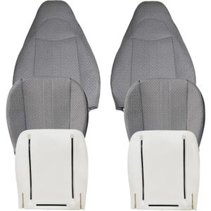 SecosAutoparts Driver and Passenger Side Bottom & Top Lean Back Replacement Seat Covers & Two Foam Cushion Compatible with Chevy Express GMC Savana 2003-2014