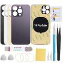 UooFide Back Screen Glass Replacement Compatible with iPhone 14 Pro Max 6.7-Inches All Carriers with Repair Tool Set (Deep Purple)